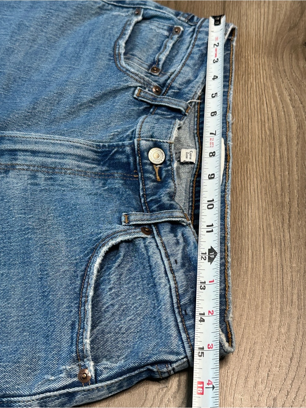 Abercrombie & Fitch The Baggy Low Rise Curve Love Stretch Blue Jeans Size 28 - Picture 7 of 11